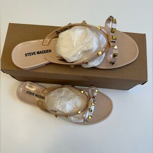 Steve Madden Danii Blush Studded Sandals | Bow Flip Flops | Size 7 | NWT